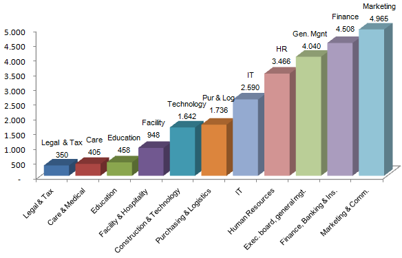 Graph-interim professionals per area of expertise - vakgebieden-januari 2012.png